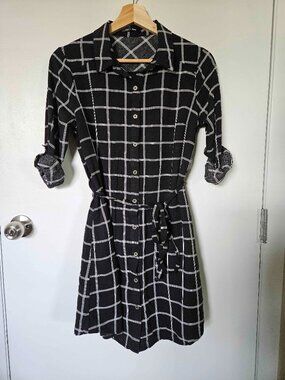 Modcloth Doe & Rae Black & White Dress, Size Small